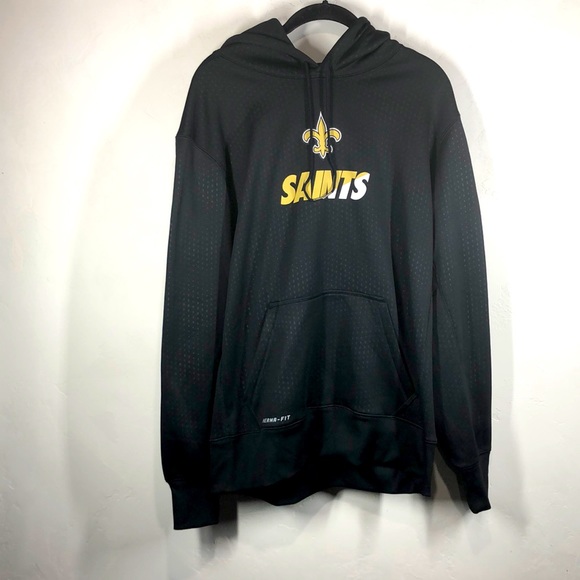 Nike Other - Nike NFL New Orleans Saints black hooded sweatshirt size large